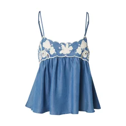 OBJECT Top OBJElla moder denim/bela