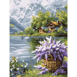 shumee Slikanje po številkah - Lila košara 30x40cm