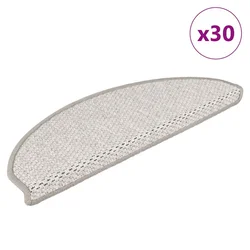 Vidaxl Samolepilne preproge za stopnice Sisal-Look 30 kosov Platina