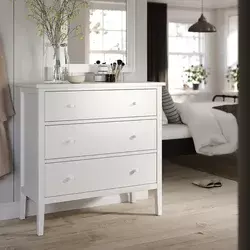 GULLABERG Komoda s 3 fioke, bela, 99x48x100 cm