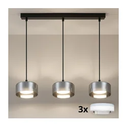 Brilagi - LED RGB luster AURA LUX 3xGX53/14W/230V Wi-Fi Tuya, prigušiva, crna/zadimljena