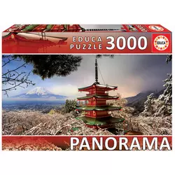 Puzzle panorama Mount Fuji and Chureito Pagoda Educa 3000 dielov EDU18013