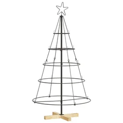 Božićno drvo u obliku čunja s stalakom Crna 126 cm Čelik