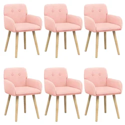Trpezarijske stolice 6 pcs Bouclé Ružičasta 59 x 57 x 85 cm