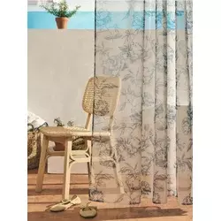Sinsay - Zavesa na traci s cvetnim motivom - bledoplavo