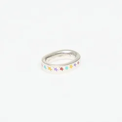 Prstan TwoJeys Enameled Multicolor Icon Link M Silver Universal
