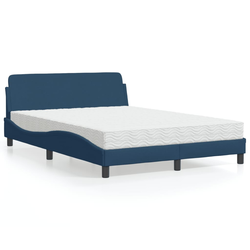 Krevet s madracem Dover plavi 120 x 200 cm od tkanine