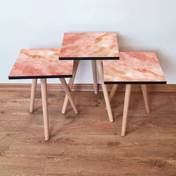 Hanah Home Set klub stočića 3Shp336, 3 komada, Žuta