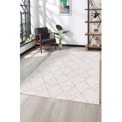 Conceptum Hypnose Tepih Akasya Ak002, 100x200 cm, Krem-beli