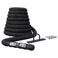 Gorilla Sports Kanap za trening ’’Battle Rope’’ sa zidnim nosačem (1200 cm x 3,8 cm)