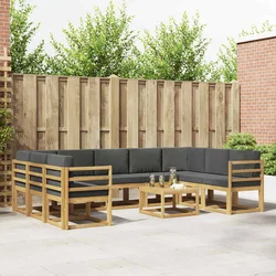 Set vanjskih sofa 10 pcs Bijela i antracit 59 x 59 x 37 cm