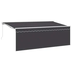 Skrovita tenda Antracit 400 x 200 cm Poliester i aluminij