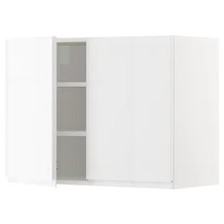 METOD Viseča omarica s policami/2 vrati, bela/Voxtorp visoki sijaj/bela, 80x60 cm