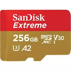 SanDisk spominska kartica Extreme Micro SDXC 256GB A2 C10 V30 UHS-I + adaptér (SDSQXA1-256G-GN6MA)