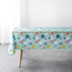 Douceur d intérieur prti NAPPE RECTANGLE 150x240 CM POLYESTER IMPRIME LILY MENTHE Večbarvna