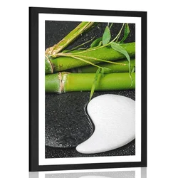 Plakat s paspartujem kamni v obliki Jin in Jang - 40x60 black