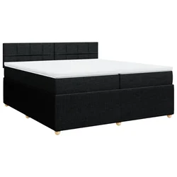 Vidaxl Box spring postelja z vzmetnico črn 200x200 cm blago