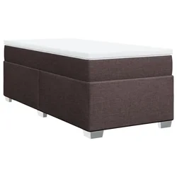 Vidaxl Box spring postelja z vzmetnico temno rjav 90x190 cm blago