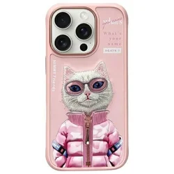 NIMMY COOL & CUTE 2.0 maskica s motivom mačke za iPhone 16 Pro - pink