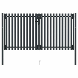 Dvokrilna Ograda Čelična Vrata 300x150 cm Antracit