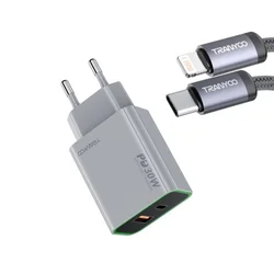 TRANYOO Kućni punjač T-EU13L 30W 2 Izlaza/USB-A+USB-C sa C na lightning