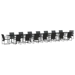 Vrtni set za objed 17 pcs Crna Čelik