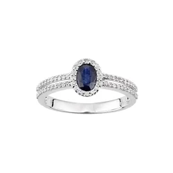 DIAMANT LETERNEL Prstan Ring aus 750 Weißgold mit Diamant mit Saphir srebrna
