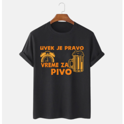 MAFIMI Majica Uvek je pravo vreme za pivo, Crna