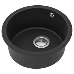 KILSVIKEN Sud. koja se mont. rad. pl. 1-str., crna/kompozit kvarca, 47 cm