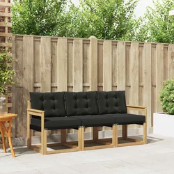 Set vanjskih sofa s jastukom 3 pcs Bijela i crna