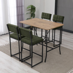 Hanah Home Set barskih stolova i stolica, 110 x 92 x 70 cm, 5 delova, Zelena