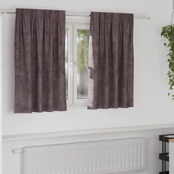 Baršunaste zavjese sa zavjesama 2 pcs Smeđa 140 x 140 cm Baršun