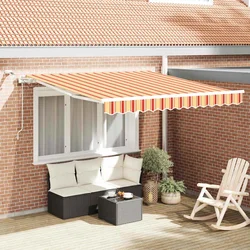Skrovita tenda Žuta i narančasta 300 x 250 cm Poliester i metal