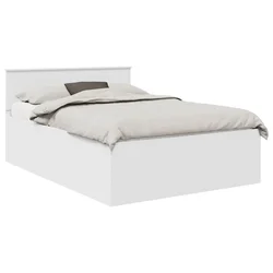 Vidaxl Konstrukcija postelje Bela 140 x 200 cm Konstruiran les