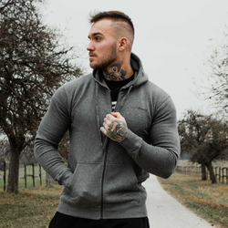 GymBeam ?????? Zipper Hoodie Grey Black