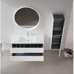 HANAH HOME Kupatilski ormarić sa umivaonikom i ogledalom (2 komada) Moonlight 120 v2 405
