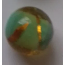Kugla 12 mm tirkiz sa zlatnom sarom -Lampwork perle
