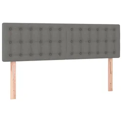 Vidaxl Posteljno vzglavje temno siva 144x5x78/88 cm blago