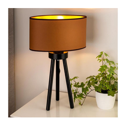 Duolla - Stona lampa OVAL VEGAN 1xE27/15W/230V prečnik 30 cm braon