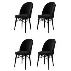 HANAH HOME Set 4 stolice Ritim Black