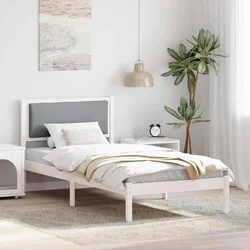 Krevetna konstrukcija s uzglavljem Svijetlo siva 100 x 200 cm