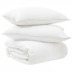 Set deka s jastukom Bijela 200 x 220 cm Poliester, Bambus