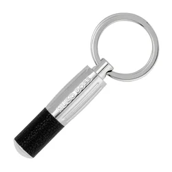 Privezak HUGO BOSS, goveđa koža/metal, , Pure Iconic, HAK410A, 9*1,6*0 cm, crni