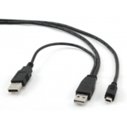 CCP-USB22-AM5P-3 Gembird Dual USB 2.0 A-plug to MINI 5pina kabl 0.9m