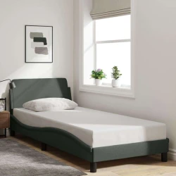 Vidaxl Posteljni okvir z vzglavjem temno siv 80x200 cm blago