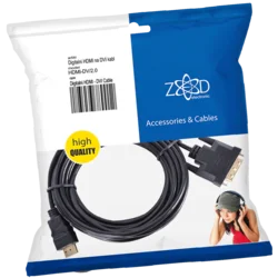 ZED electronic HDMI na DVI kabel, 2.0 met, ver. 1.4 - HDMI-DV/2.0