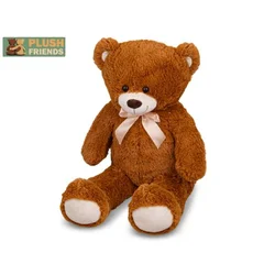 Plush Friends plišasti medvedek 80cm temno rjav z mašno