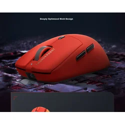 ThundeRobot Bežični miš, 2.4GHz, Bluetooth, USB, Crveni