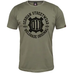 011Shop Muška majica kratkih rukava 011 Original Streetwear, Maslinasta