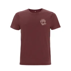 Life-Tree Majica Fairwear Organic Logo Basic Shirt Men Stone Washed Red Olive rdeča